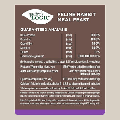 Nature's Logic Rabbit Dry Cat Food (1 Pack), 15.4 lb