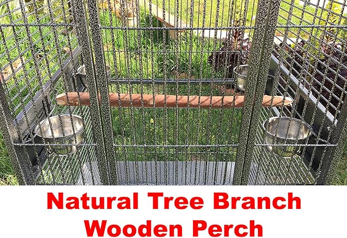 XX-Large 32" x 23" x 66"H Double Walk Ladders Open Play Top Wrought Iron Bird Parrot Parttot Finch Macaw Cockatoo Cage, Include Seed Guard and Toy Hook