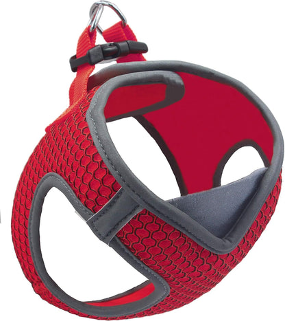 DOCO Dog Harness for Large Sized Dog - Athletica Adjustable, No Pull, No Choke, Puppy Vest Lightweight Air Mesh, Reflective, Puppy Essentials – Red, Medium (Chest 16"-17", Weight 10–15 lbs)