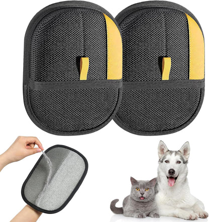 Pet Hair Remover Gloves for Cats & Dogs, 2025 Upgraded Electrostatic Grooming Gloves – Reusable Pet Hair Remover Tool for Couch Carpet Car Seat & Clothing, Easy to Clean (2Pcs)