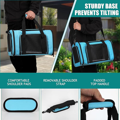 Top tasta Dog Cat Carrier Pet Carriers for Small Medium Large Cats Dogs Carrier Soft Sided Small Puppy Dog Carrier Portable Foldable Airline Approved Dog Cat Travel Carrier Blue Large