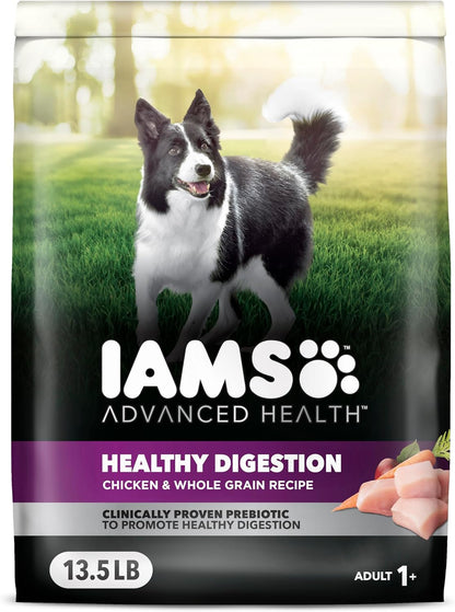 IAMS Advanced Health Healthy Digestion Adult Dry Dog Food with Real Chicken, 13.5 lb. Bag