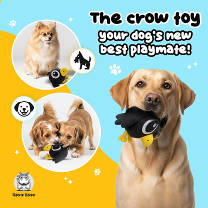 Squeaky Dog Toys for Small Dogs - Black Crow Plush Dog Toy - Soft Stuffed Animal for Dog Toys Puppy with Squeaky Sound to Keep Them Busy, Safe Plush Dog Toy for Interactive Play - 6.5"