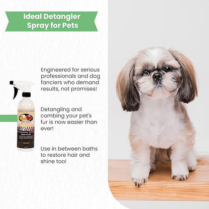 Best Shot UltraMAX Pro Finishing Spray, Ideal Detangler Spray for Pets, Hydrating and Soothing Pet Grooming Spray, for Dogs and Cats, 34 Oz.