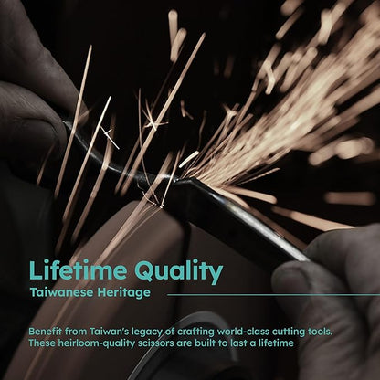 7” Dog Grooming Scissors with Sawtooth Blade ｜ VG10 Japanese Steel Professional Pet Grooming Shears for Cats & Dogs ｜ Precise Trimming ｜ Lightweight, Ergonomic, Handcrafted Design ｜ K9 Shears