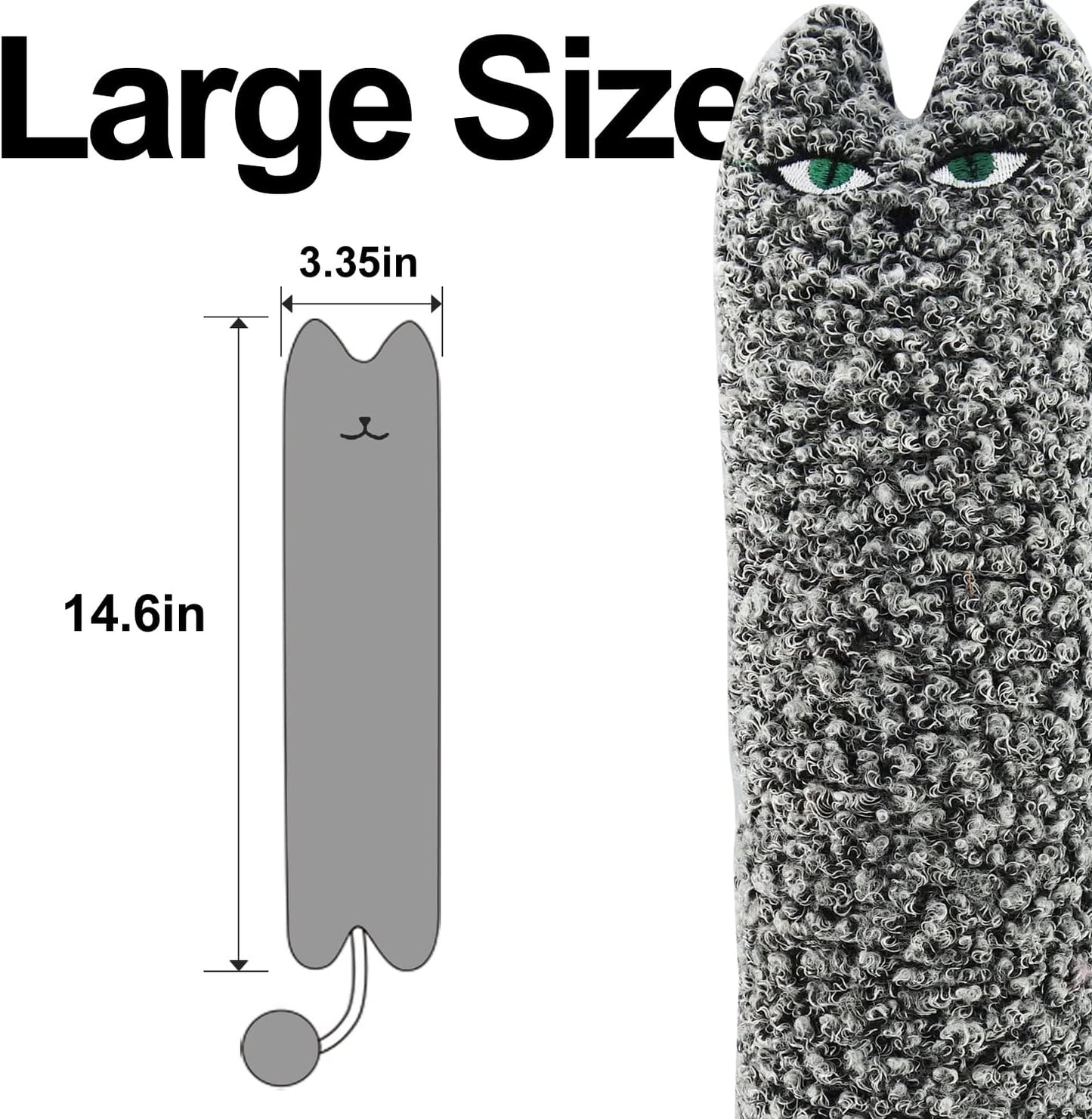 TTcat Catnip Silvervine Matatabi Pillow for Cats & Kittens,Cat Kicker Toy,Large Size Cat Pillow Soothing Plush Cat Toy(Grey).