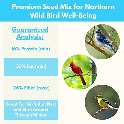 Premium Sunflower Select Bird Seed by Freebird - Black Oil Sunflower Seeds, Sunflower Kernels, Safflower Seeds - Finch and Songbird Wild Bird Seed for Outside Feeders - 6lb Bag