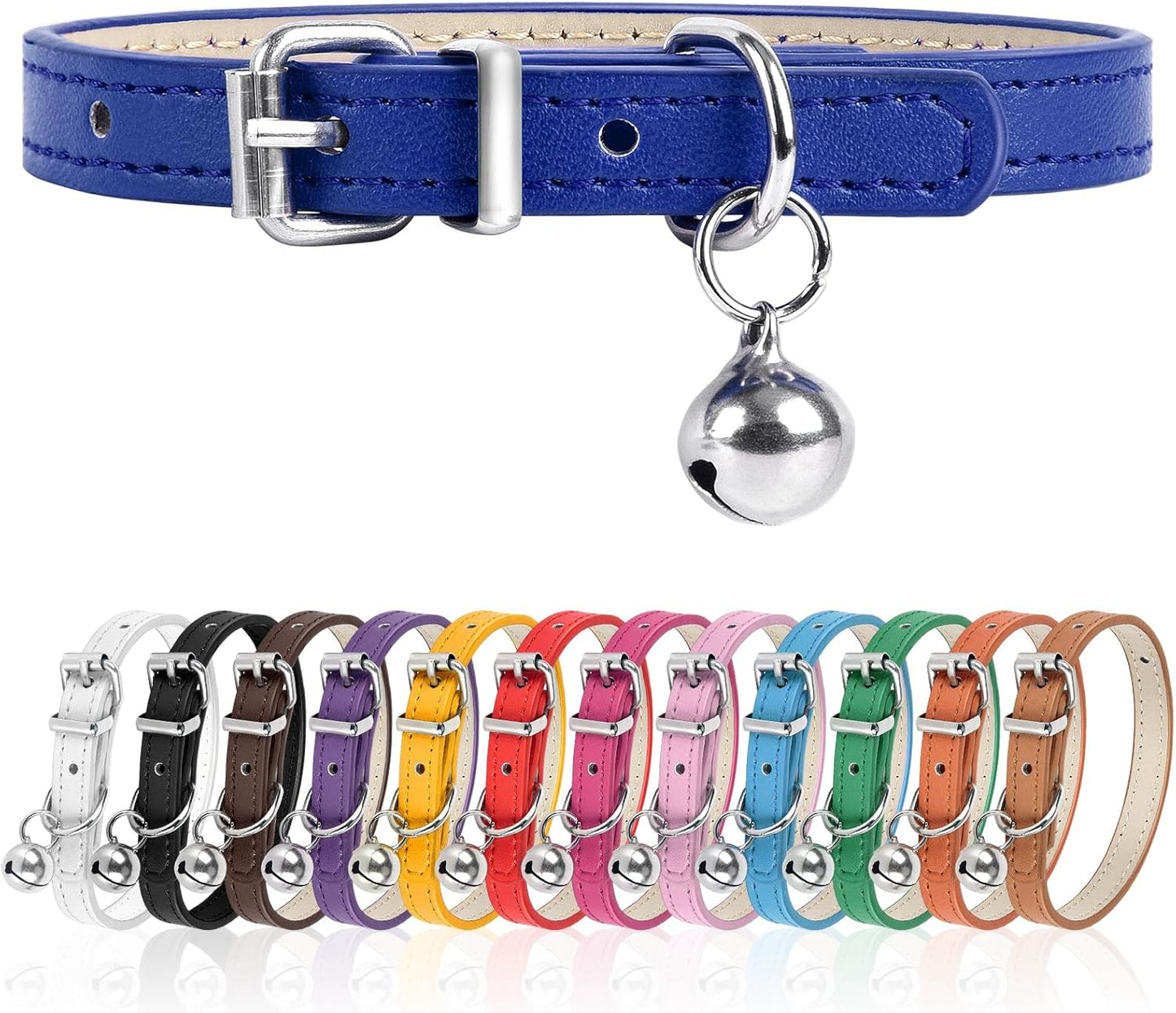 XXS Dog Collar for Teacup Adjustable Teacup Dog Collar for Small Medium Large Dogs 3/8 inch Width (Dark Blue, XXS)