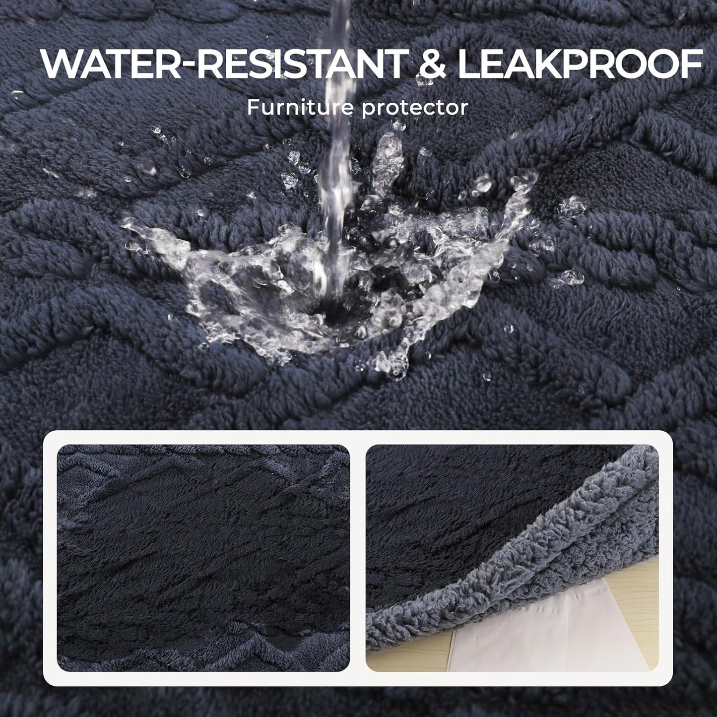 Waterproof Pet Blanket, Liquid Pee Proof Dog Blankets for Sofa Bed Couch, Reversible Sherpa Fleece Furniture Protector Cover for Small Medium Large Dogs Cats,Dark Grey Small（40" x 28"）