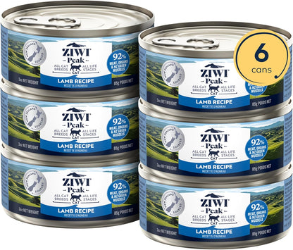 ZIWI Peak Wet Cat Food – All Natural, High Protein, Grain Free, Limited Ingredient, with Superfoods (Lamb, Case of 6, 3oz Cans)