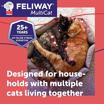 FELIWAY MultiCat 3 x 30 Day Cat Calming Refills for Pheromone Diffuser & Happy Snack Delicious Calming cat Treats (12-ct Chicken Flavor)