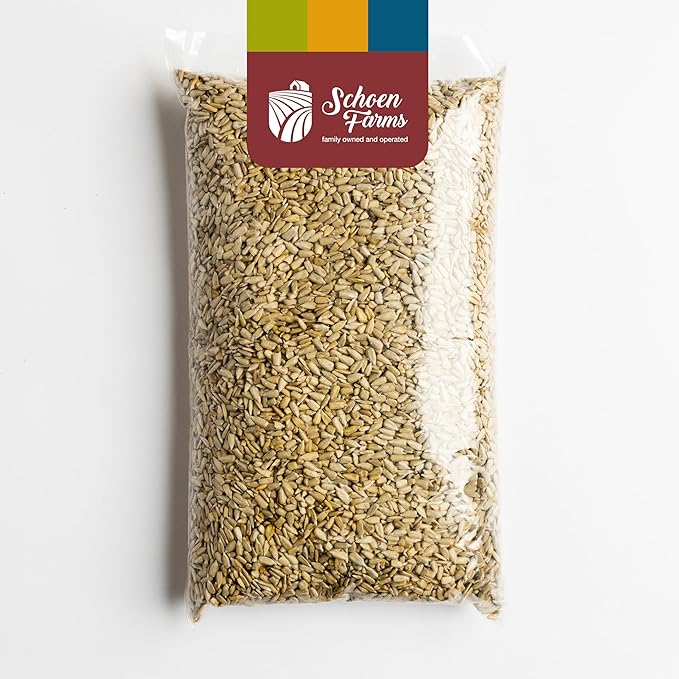 Schoen Farms Sunflower Kernels & Chips – 6 lb Bag – Hulled Sunflower Hearts Bird Seed – Clean, Wild Bird Food for Finches, Jays & Chickadees