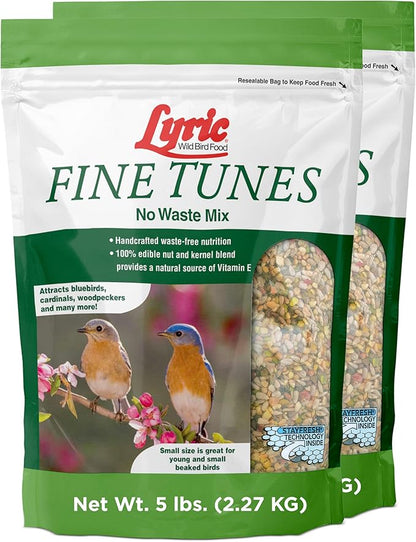 Lyric Fine Tunes Wild Bird Seed - No Waste Bird Food Mix - Attracts Colorful Wild Birds - Perfect for Your Backyard Feeders - 10 lb. (pack of 2 - 5 lb bags)
