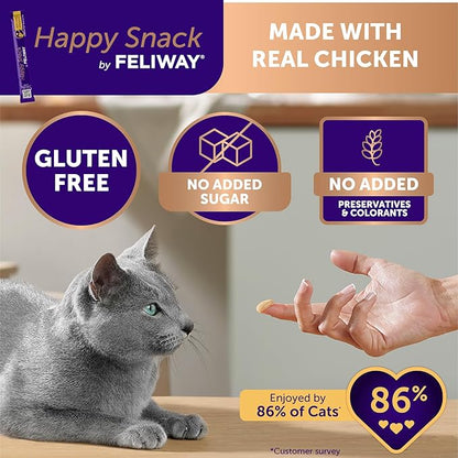FELIWAY MultiCat 3 x 30 Day Cat Calming Refills for Pheromone Diffuser & Happy Snack Delicious Calming cat Treats (12-ct Chicken Flavor)
