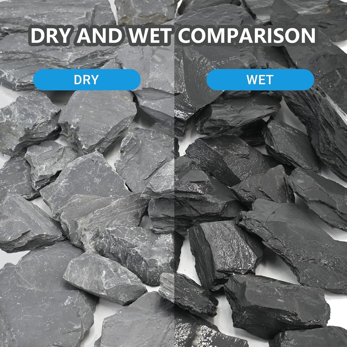 Natural Slate Stone for Aquarium 3 to 10 Inches Fish Tank Rocks Reptile Basking Stones & Fairy Garden Decor,Aquascaping,Paludariums-20lb