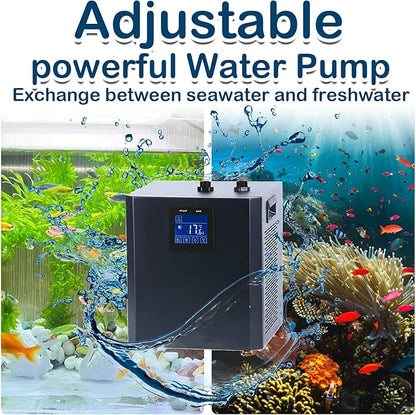 79 Gallon Aquarium Chiller, Fish Tank Chiller,1/3 HP Active Aqua Chiller for Axolotl, Aquarium Cooler with LED Display, Pipe, Water Pump, Remote Control