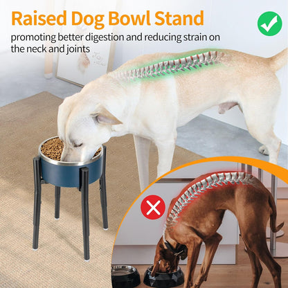 Dog Bowl Stand,Adjustable Tall Dog Food and Water Bowl Stand 8-12" Width 4 Heights,Durable Metal Elevated Dogs Bowl Holder for Medium and Large Dogs (Adjustable Wide 8-12" Heights 16")