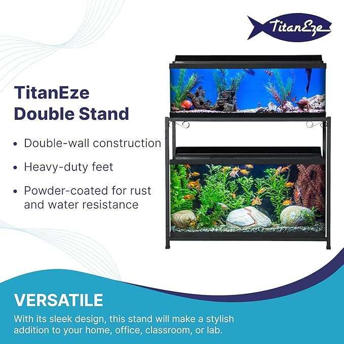 TITANEZE 29 Gallon Double Aquarium Stand (2 Stands in 1), Fish Tank Stand, Bird Cage Stand, 32.5" W x 32 "H x 13" D