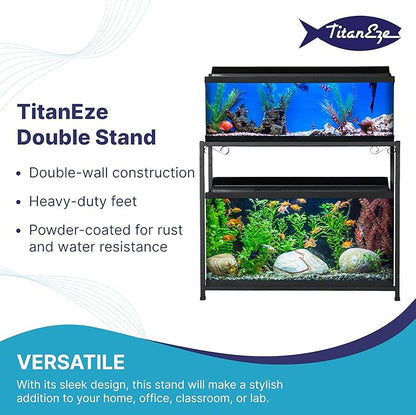TITANEZE 29 Gallon Double Aquarium Stand (2 Stands in 1), Fish Tank Stand, Bird Cage Stand, 32.5" W x 32 "H x 13" D