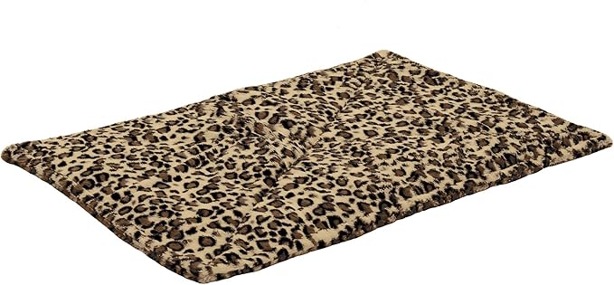 Furhaven ThermaNAP Self-Warming Cat Bed for Indoor Cats & Small Dogs, Washable & Reflects Body Heat - Quilted Faux Fur Reflective Bed Mat - Leopard, Small (Pack of 2)