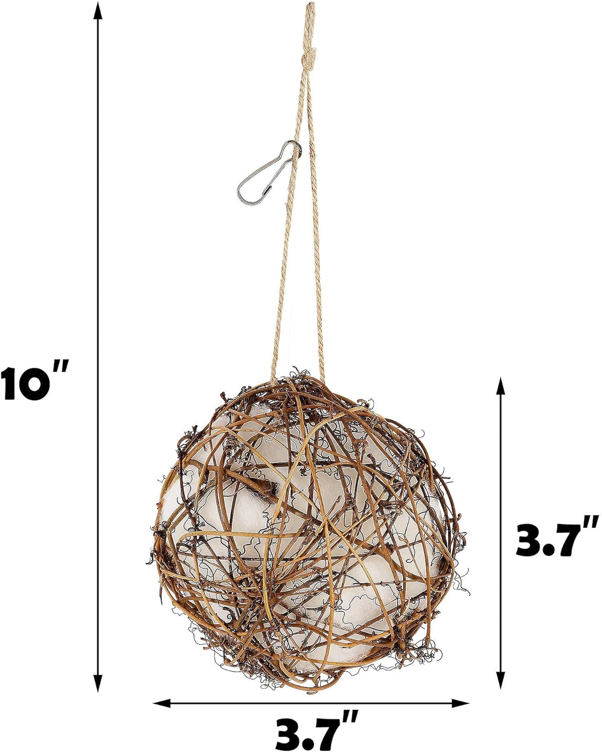 winemana Set of 3 Globe Hummingbird Nesters, Full of Bird Nesting Materials, Design for Bird Lovers, Idea Bird Gifts in Outdoor Indoor Patio Garden