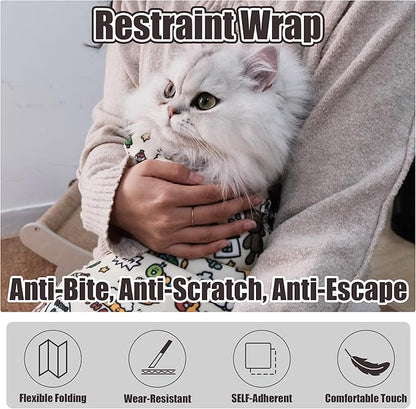 35.5" Cat Grooming Wrap Cat Wrap for Cutting Nails Cat Restraint for Nail Clipping Cat Swaddle Wrap Cat Burrito Wrap XL(Within 22lbs) Anti-Scratch Anti-Escape Multifunctional Pet Tool