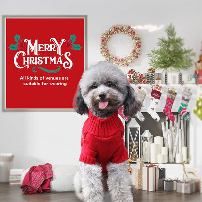 PETCARE Dog Christmas Sweater Red Ugly Funny Cute Cartoon Reindeer Cat Sweaters Jumper Holiday Dog Clothes Puppy Sweaters for Small Medium Large Dogs Fall Winter Outfits Xmas Dogs Costume,Large