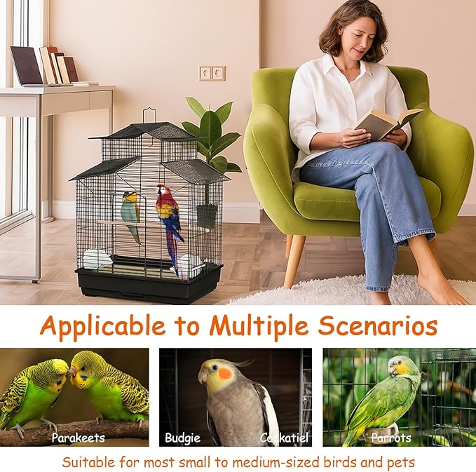 30-Pack Bird Cage Liners - 13.8x13.8 Inch Leak-Proof Disposable Tray Pads for Parrots, Parakeets, Cockatiels, Lovebirds | Easy-Clean Cage Bottom Paper | Customizable Size