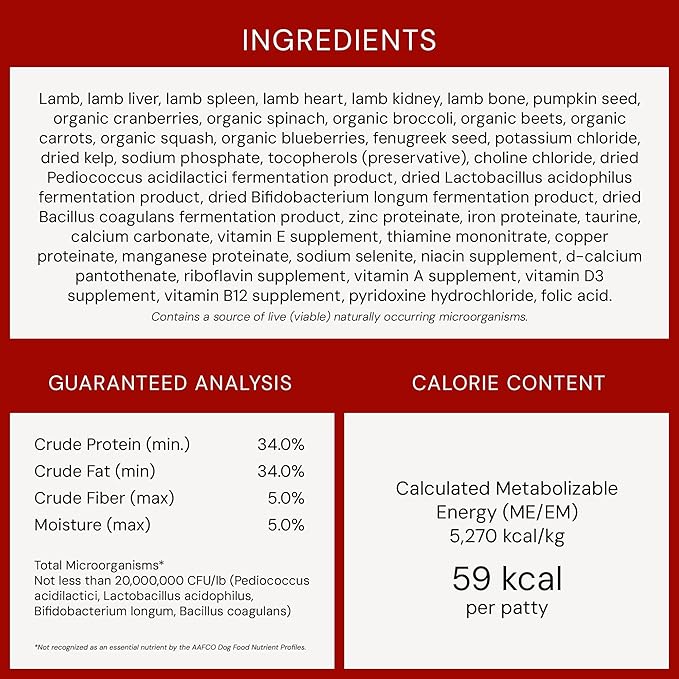 Stella & Chewy's Freeze-Dried Raw Dinner Patties - Dandy Lamb Recipe - High Protein Grain-Free Puppy & Dog Food - Perfect For Picky Eaters - 25 oz