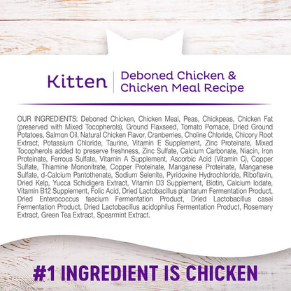 Wellness Natural Pet Food Complete Health Natural Grain Free Deboned Chicken & Chicken Meal Dry Kitten Food, 5.5 Pound Bag (Pack of 2)