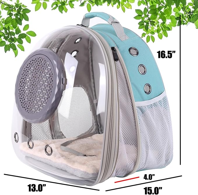 Large Cat Backpack Carrier, 20 Pounds Cat Carry Bookbag, Space Capsule Astronaut Clear Bubble Front Extension to Transport Small Puppy Bunny