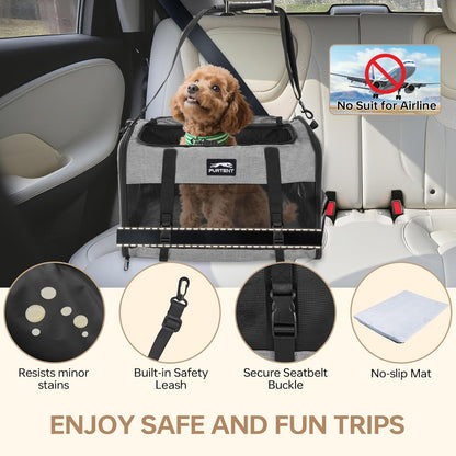 Soft Sided Two Cats Dog Carrier up to 25 lbs, Portable Mesh Pet Travel Bag for Medium Puppy Big Cats, Collapsible Puppy Crate Home Outdoor 20x13x13in, Grey