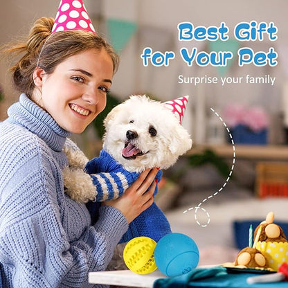 HIPPIH Dog Puzzle Toys 2 Pack, Dog Enrichment Toys for Large Dogs & Small Dogs, Puppy Balls for Treat Dispensing, Durable Balls for Teeth Cleaning/IQ Training/Chewing