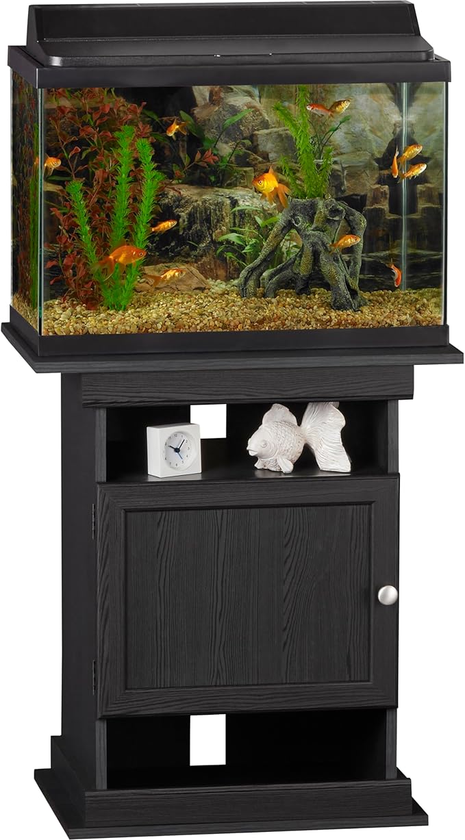 Ollie & Hutch Flipper 10/20 Gallon Aquarium Stand, Black Oak