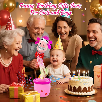 Talking Dancing Giraffe Toy,Personalized Baby a Shower Gifts for Girls, Top 100 Baby Toys Tummy Time Singing,Xmas Perfect Pink Babies Stocking Stuffers Kids 2025 Best Christmas Unique Gifts