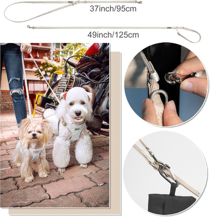 Puppytie No Pull Dog Harness with Multifunction Dog Leash,Soft Adjustable No Choke Escape Proof Pet Harness Vest for Medium Dogs,Glossy Pearl White,M