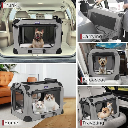 Petprsco Large Cat Carrier for 2 Cats Small Medium Dogs, Soft Pet Carrier 24x17x17 for Traveling with Warm Blanket Foldable Bowl and Washable Pad