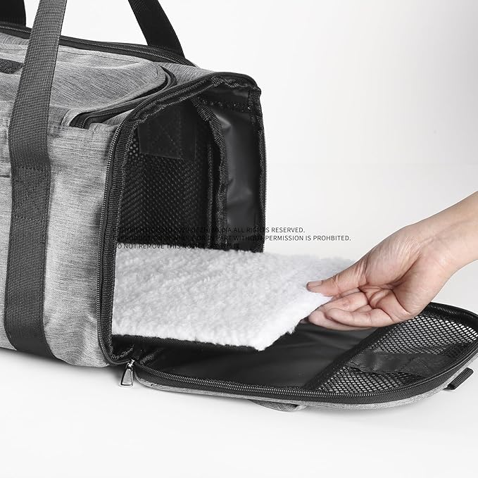 Pet Carrier Bag for Small Medium Cats Dogs Puppies up to 26 Lbs,Steel Frame Dog Carrier,pricacy-Oriented cat Carrier,Collapsible pet Carrier for Easy Storage (Grey, Large:20.9"X12.6"X12.6")