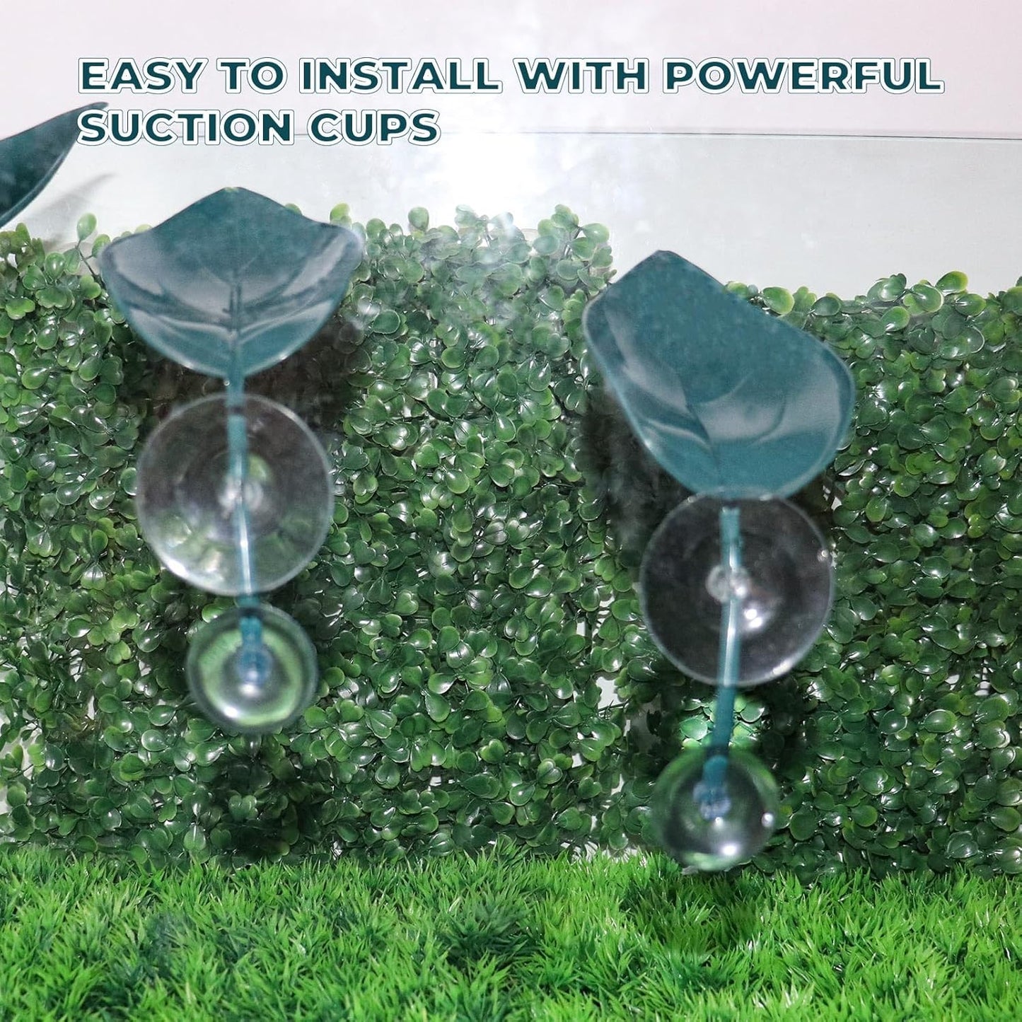 3 Pack Plastic Leaf Decorations with Suction Cups, Frog Habitat Platform, Reptile Decorations for Terrarium, Tank Terrarium Accessories for African Dwarf, Toad