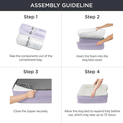 Bedsure XL Orthopedic Dog Bed for Extra Large Dogs - Washable XLarge Dog Cat Bed Waterproof, Comfort Dogs Couch Sofa with Washable Removable Cover, Pet Bed with Nonskid Bottom, Pink, 42"