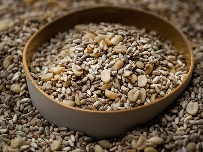 Flying Colors Premium Organic Wild Bird Seed | Woodstock 'Hempy' Blend | 100% USDA Organic Ingredients | No Fillers, No Pesticides | Sunflower Seed, Peanut, Safflower, Hemp | 3 Gallon Easy-Pour Carton