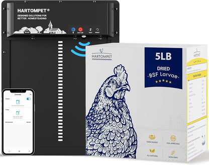 Nutrient-Rich Chicken Feed - 5LB Dried Black Soldier Fly Larvae, 100% Natural, 85X More Calcium Than Mealworms, Ideal for Molting & Laying Hens, Ducks, and Wild Birds, Reptiles and Hedgehogs