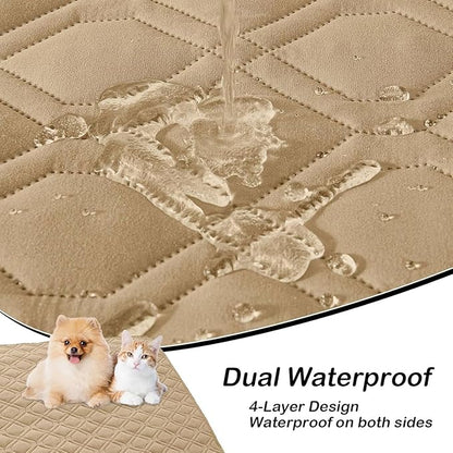 hyha Waterproof Dog Bed Blanket, Soft Pet Blankets, Waterproof Couch Cover for Dogs, Reversible Sofa Covers Washable for Furniture (68x82 Inch, Camel/Camel)