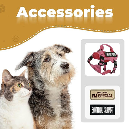 Tactical Cat Harness Adjustable Soft Padded Training Walking Esacpe Cat Vest Harness No-Pull Pet Harness Reflective with Easy Control Handle (Pink, XL)