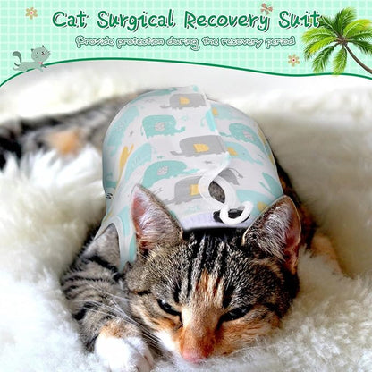 Nuanchu 3 Pieces Cat Recovery Suit Kitten Recovery Suit E-Collar Alternative for Cats and Dogs Abdominal Skin Anti Licking Pajama Clothes Sets(Small,Cute Style,Colorful)