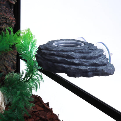 AIICIOO Crested Gecko Feeder Ledge Single Bowl Reptile Food Dish with 3PCS Reptile Feeding Cup Pet Water Dish for Bearded Dragon Snake Frog Tortoise Lizard Chameleon