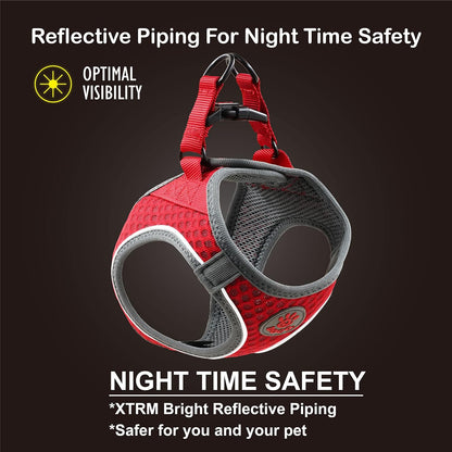 DOCO Dog Harness for Large Sized Dog - Athletica Adjustable, No Pull, No Choke, Puppy Vest Lightweight Air Mesh, Reflective, Puppy Essentials - Pink, Medium (Chest 16"-17", Weight 10-15 lbs)