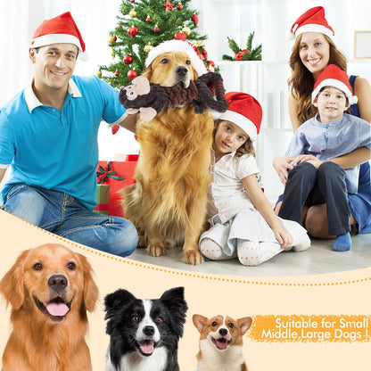 Plush Dog Toy with Crinkle Paper, Tug of War Pull Interactive Toys for Puppies to Large Dogs