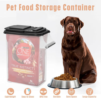 Buddeez Pet Food Storage Containers - Capacity Dog Food Storage Container, Cat Food Container, Bird Seed Storage Container, with Durable EZ Grip Handle, EZ Flip Lid & Scoop (2 Pack) 16 QT/16 LB