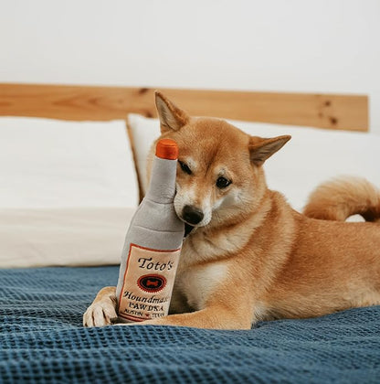 Toto's Plush Squeaky Crinkle Dog Toy - Funny Dog Gifts for Medium, Small and Large Dogs - Cute Stuffed Toys for Dog Birthdays